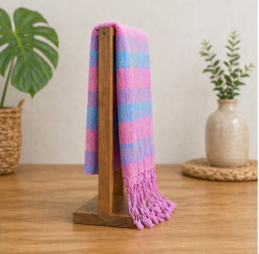 messageImage_1776854010112_0 ผ้าฝ้ายพันคอ ( สีชมพูตัดฟ้า ) - Image 4