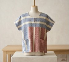 messageImage_1776858768456_0 เสื้อคอจีน ( ลายตารางฟ้าตัดแดง ) - Image 2